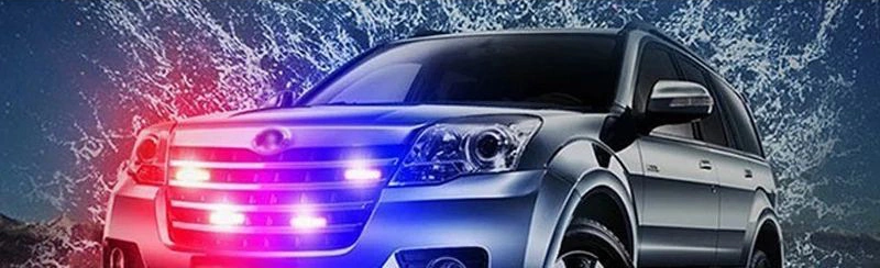 Auto Car Front Grille Emergency Flash Warning Light Car LED Light 16LED
